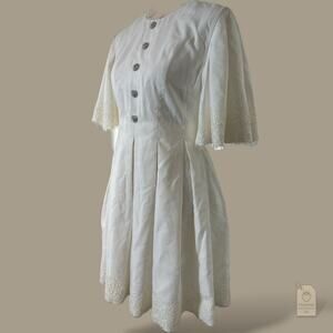 Huishan Zhang Jaime Dress | White Lace Pleated Mini | US 6 Designer RARE
